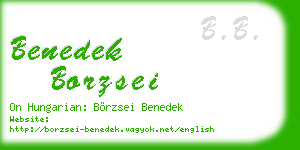benedek borzsei business card
