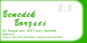 benedek borzsei business card